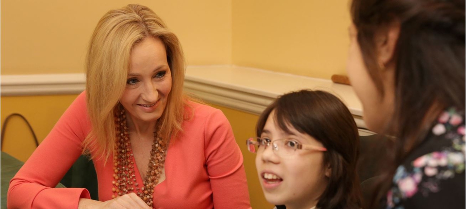 Dumitrita with Lumos Founder J.K Rowling at the 'In our Lifetime' conference in 2014