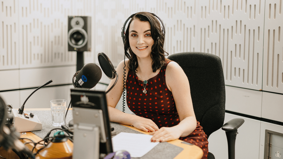 Lumos Ambassador, Evanna Lynch, recording the Lumos BBC Radio 4 Appeal.